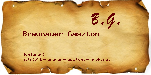 Braunauer Gaszton névjegykártya